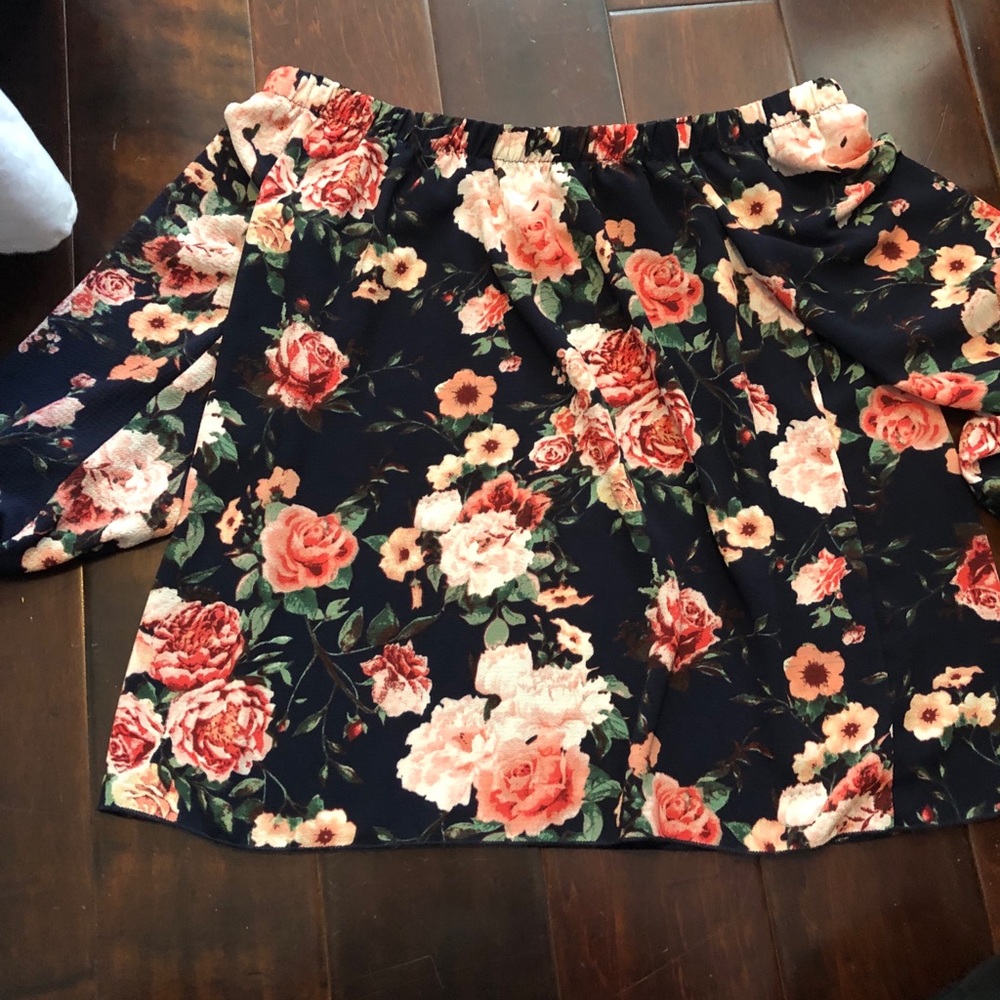 Off the shoulder chiffon top